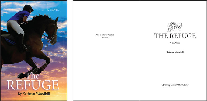 The Refuge by Kathryn Woodhill front cover and title-page spread